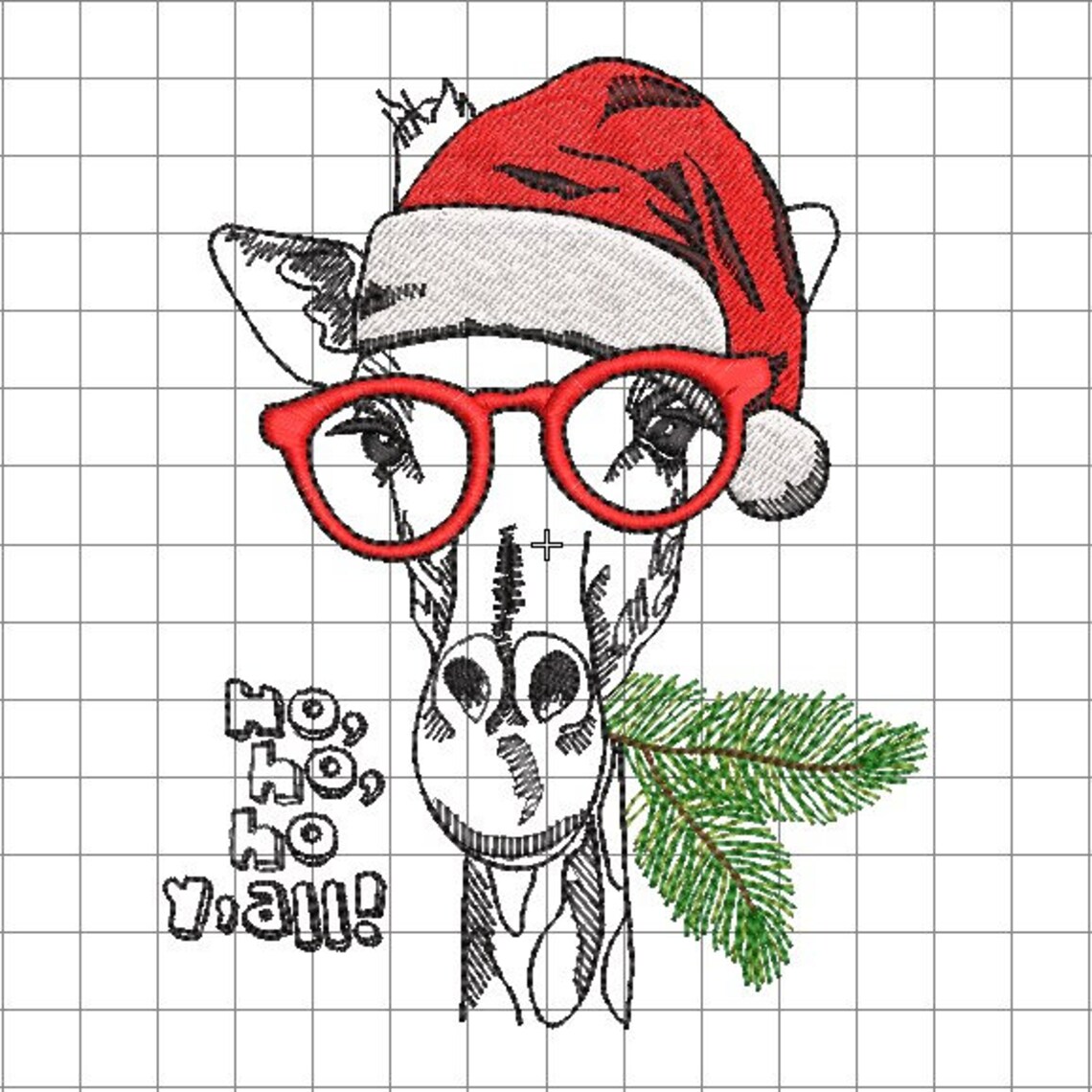 Christmas giraffe machine embroidery design giraffe in a  etsy Christmas giraffe machine embroidery design giraffe in a  etsy
