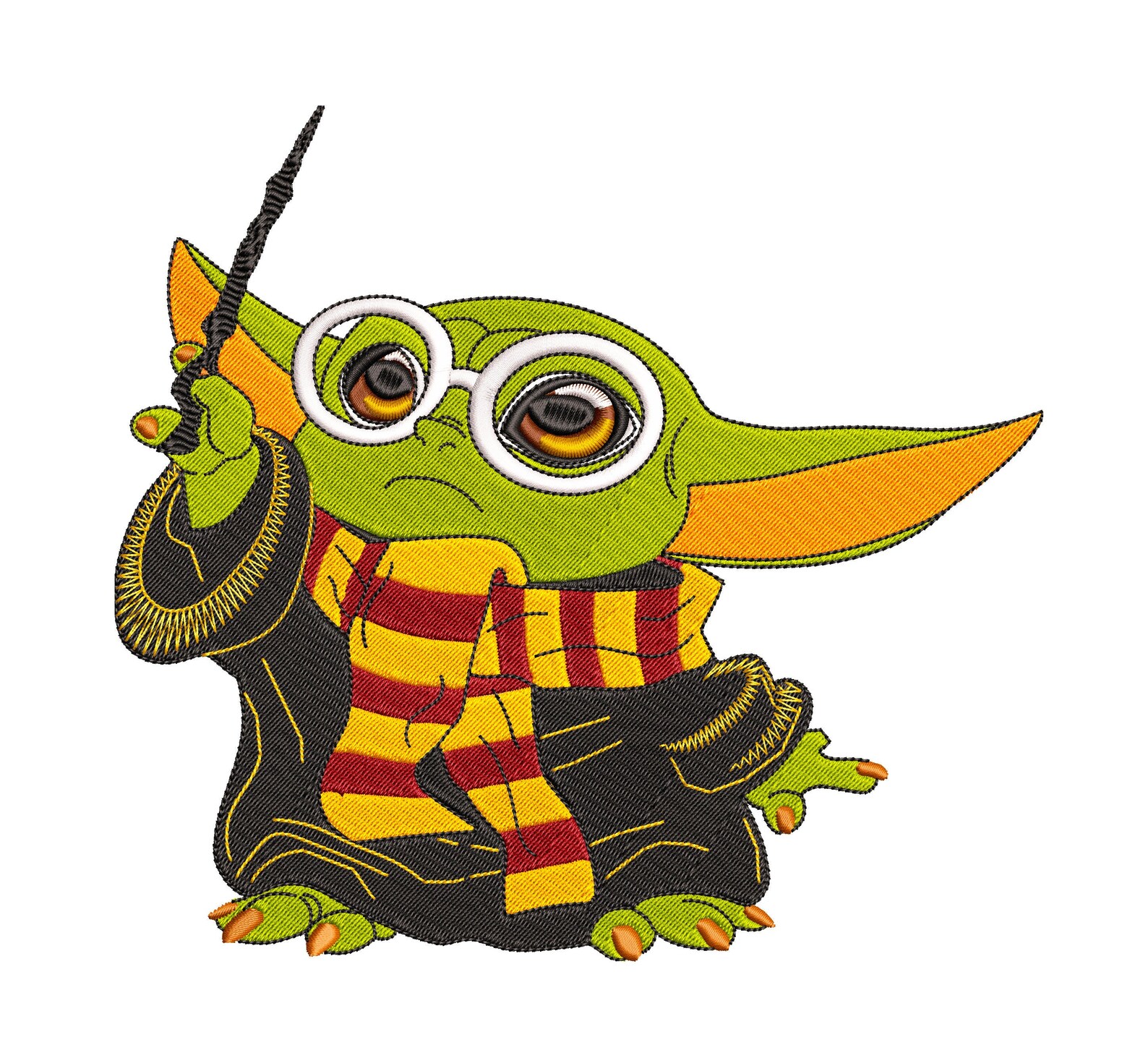 Funny Baby Yoda Harry Potter Machine Embroidery Design Star Etsy