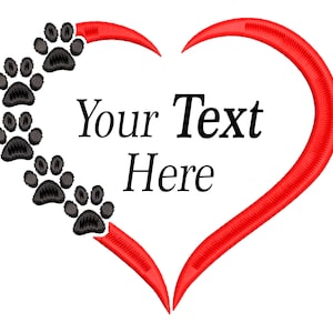 Pets Love Frame Machine Embroidery Design, Pet Paw Embroidery Pattern  4 size - INSTANT DOWNLOAD