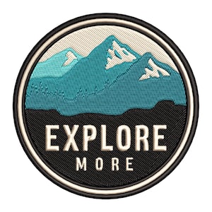 Mountain Patch Machine Embroidery Design, Outdoor Adventure Patch Pattern, 3 sizes - INSTANT DOWNLOAD