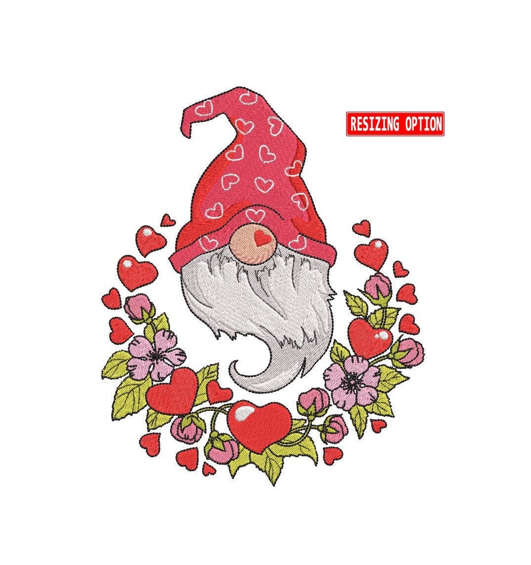 Valentine gnome machine embroidery design valentines day  etsy