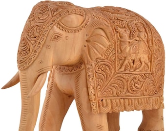 Vintage wooden Elephant statue/ Royal wooden handcrafted elephant statue by vijayemarket