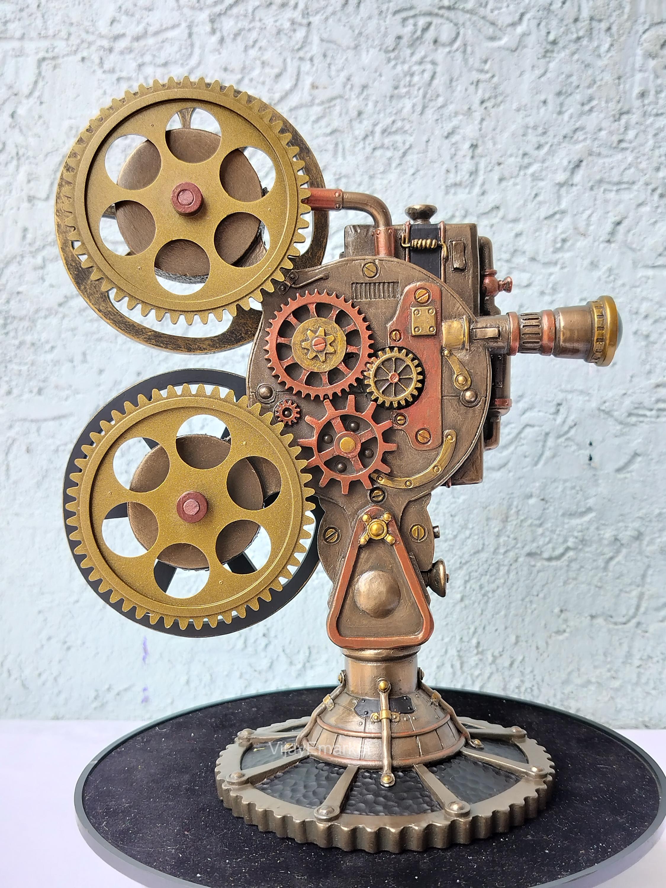 Steampunk Projector Statue With LED Light | Vintage Movie Projector ...