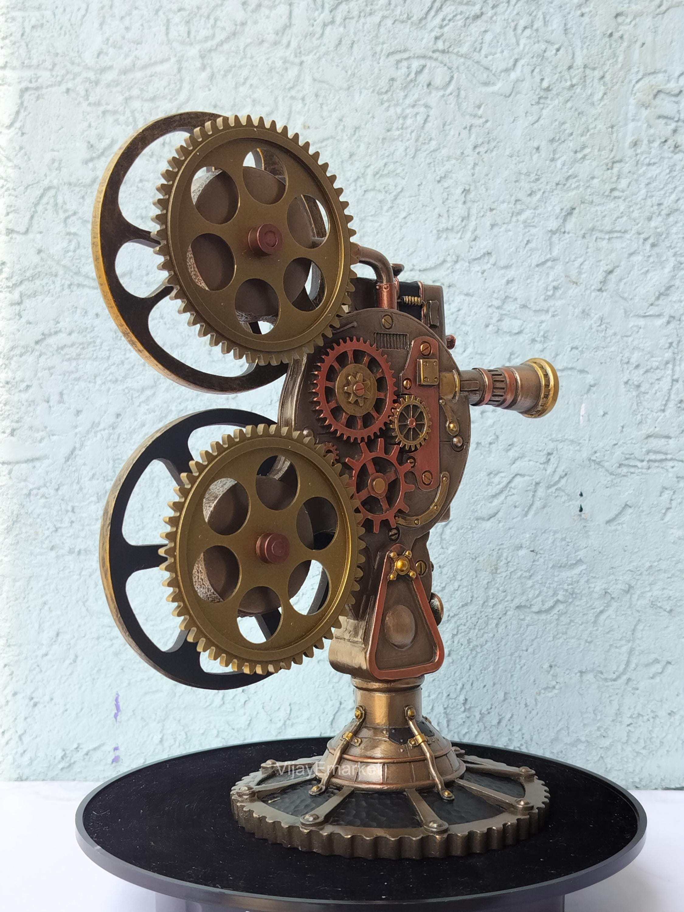 Steampunk Projector Statue With LED Light | Vintage Movie Projector ...