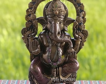 Ganesh statue, 27 cm Bounded Bronze Ganesh Statue, Lord Ganesha idol in new look, Hindu God of good luck,wealth,success & new beginning
