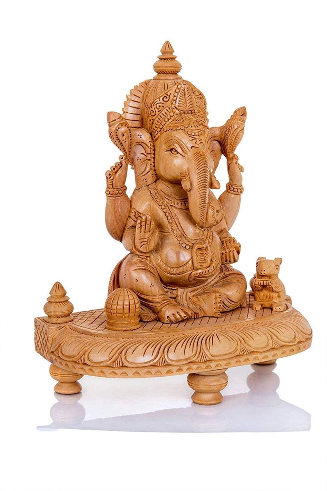 Wooden Lord Ganesha statue/ fine art carving Ganesha idol/ Etsy