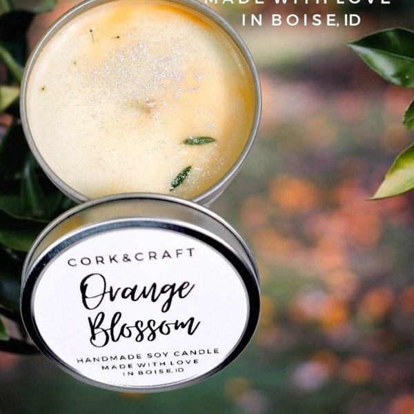 Orange Blossom Scented Soy Candle, Scented Orange Candle, Citrus Scented, Orange Blossom, Soy Candles Handmade, Organic Orange Candle