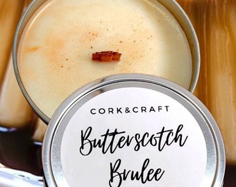 Butterscotch Brulee Candle: Handmade Organic Soy Wax Candle