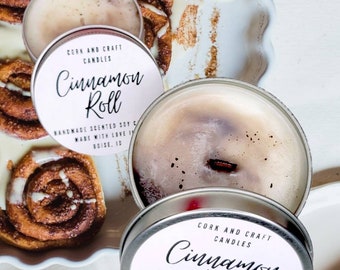 Cinnamon Roll Soy Candle, Fall Scented Candle, Crackling Wood Wick, Cinnamon Roll Candle, Seasonal Candle, Fall Candle Scented, Sweet Candle