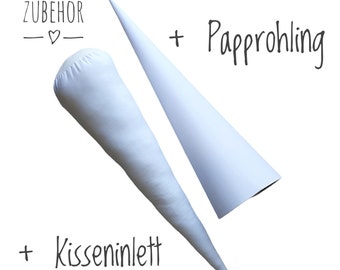 Kissen Inlett | Füllkissen für Schultüte | 85cm, 70cm und 35cm | mit oder ohne Papprohling | Zuckertütenkissen