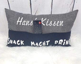 Männerkissen mit Taschen | Frauenkissen | personalisierbar | Geschenkidee | Sofakissen | Chefplatzkissen