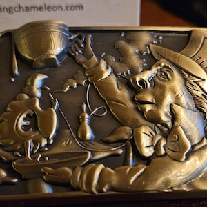 Extremely Rare NOS Hidden Pipe Alice in Wonderland Brass Belt