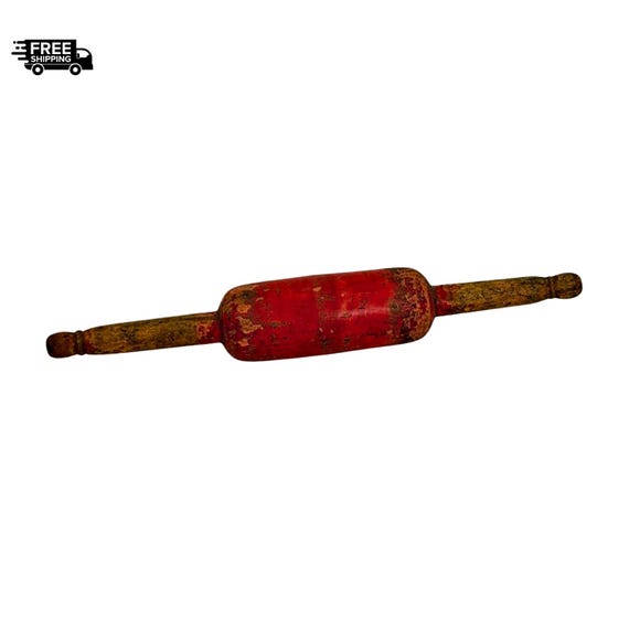Painted Wooden Chapati Rolling Pin Vintage, Hand Crafted Indian Traditional Roti Maker, Rustic Kitchen Essential for Cooking Lovers Gift C1