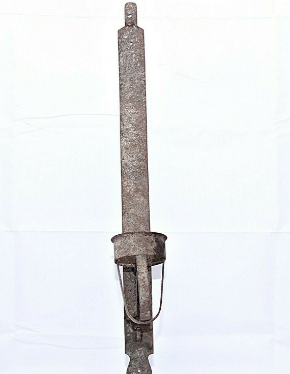 Iron Flambeau, Old Fire Stick Holder, Mashal Fire Decor, Rustic Wall Hanging, Vintage Handmade Torch, Home Accent Piece