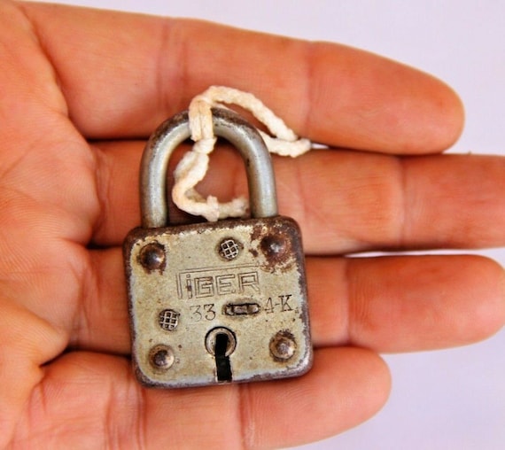 Vintage Miniature Padlock with Key Collectible from India, Unique Small-Sized Antique Lock, Perfect for Display and Collectors G3