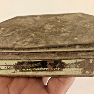 Vintage Morton Confectionery Tin: Rare Indian Advertising, Rustic Decor