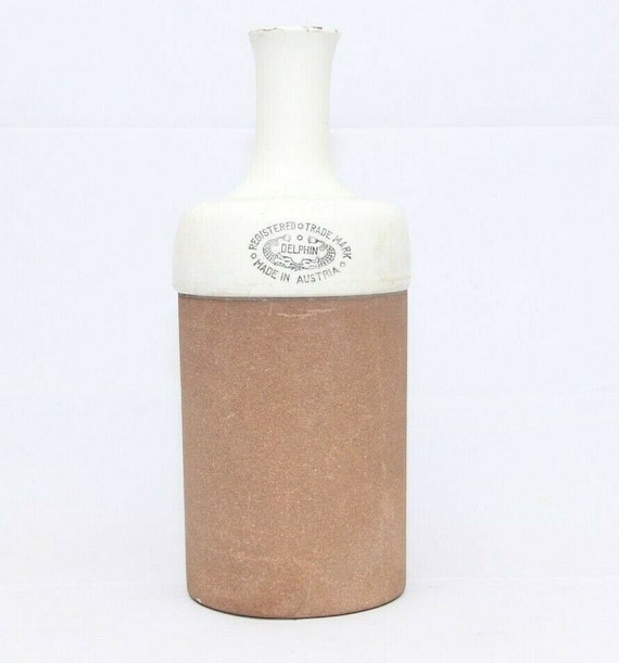 1930s Unique Delphin Water Filter Ceramic Bottle Made in Austria, Vintage Mix Material, Antique Home Decor, Collectible Kitchenware