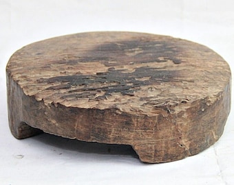 Wooden Chapati Board Vintage Handmade – Unique Rolling Board, Kitchen Collectible Baking Prep Culinary Artifact
