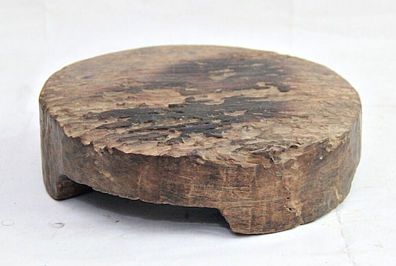 Wooden Chapati Board Vintage Handmade – Unique Rolling Board, Kitchen Collectible Baking Prep Culinary Artifact
