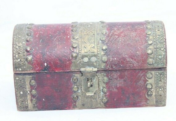 Handcrafted Wooden Jewelry Box, Vintage Trinket Storage, Brass Fittings, Rustic Home Decor, Antique Style Keepsake Chest