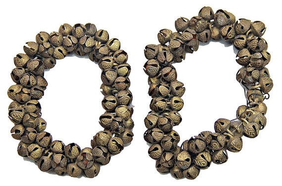 Brass Ghungroo Bells, 170+ Dancing Ghungroo Brass Bells, Indian Tribal Banjara Ethnic Kuchi Beads Sets for DIY Jewelry & Belly Dancing
