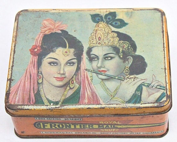 Vintage Royal Frontier Mail Snuff Advertising Litho Print Tin Box Collectible Perfect for Display or Gift Unique Decor Idea for Collectors