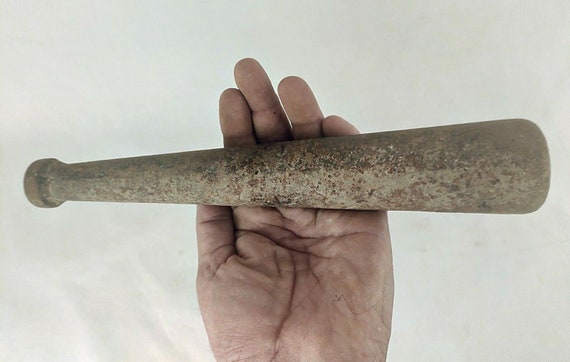Rare Old Vintage Handmade Iron Pestle, Heavy, Rich Patina, Antique Style, Unique Kitchen Tool, Rustic Home Decor Authentic Collectible India