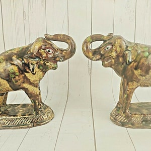 Rare Old Vintage Porcelain Ceramic Elephant Figurine Statue | Beautiful Collectible Elephant Figure | Hand Crafted Unique Animal Decoration