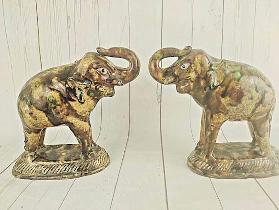 Rare Old Vintage Porcelain Ceramic Elephant Figurine Statue | Beautiful Collectible Elephant Figure | Hand Crafted Unique Animal Decoration