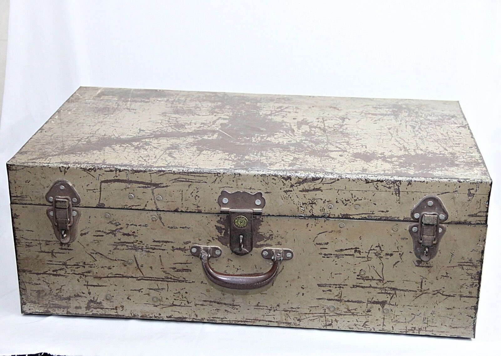 公式の店舗 Vintage Handcrafted Indian Metal Suitcase Trunk– Antique 家具