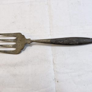 Vintage Brass Fork with Horn Handle: Indian Collectible Decor