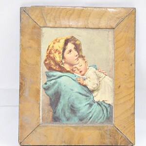 Seltene alte Vintage-Druck Grußkarte Cut N Paste Kunst gerahmtes Bild Hand gefertigtes einzigartiges Design für charmantes Wohndekor oder durchdachtes Geschenk
