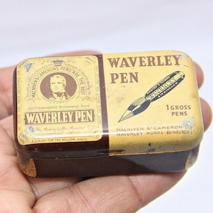 Vintage Macniven & Cameron&#39;s Pen Nibs Tin: 1940s England Advertising Collectible