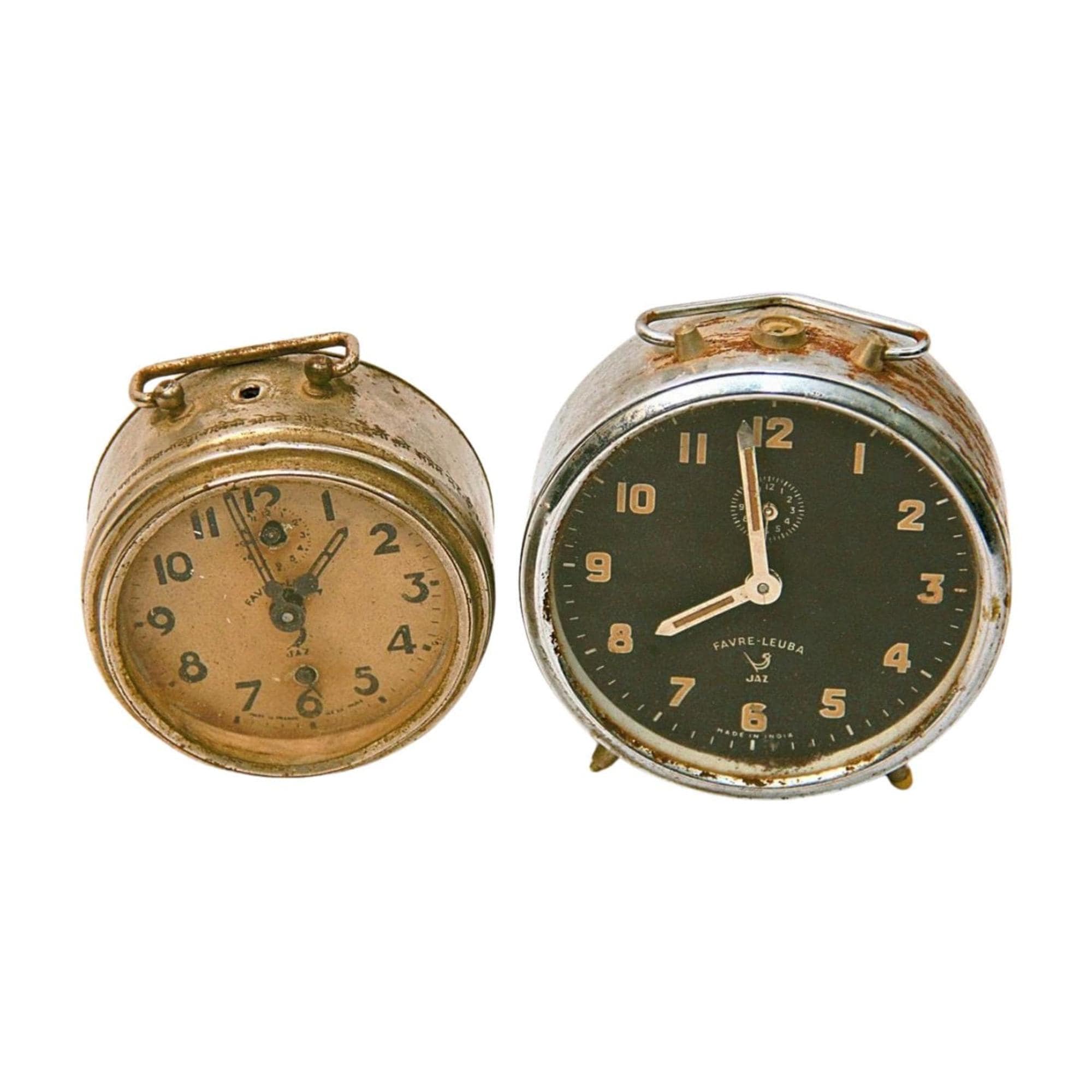 Vintage Favre Leuba Jaz Alarm Clocks (set of 2) - Rare Indian