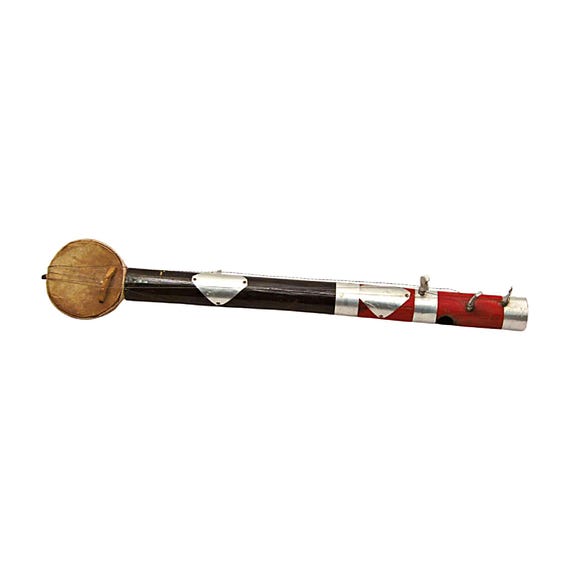 Rare Vintage Rajasthani Folk Musical Instrument Incomplete Ravanhatta Sarangi Fiddle - Unique Indian Collectible for Restoration or Display