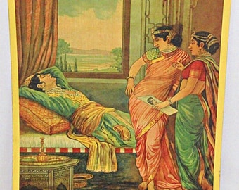 Raja Ravi Varma Lithograph Reprint Indian Mythology Wall Art