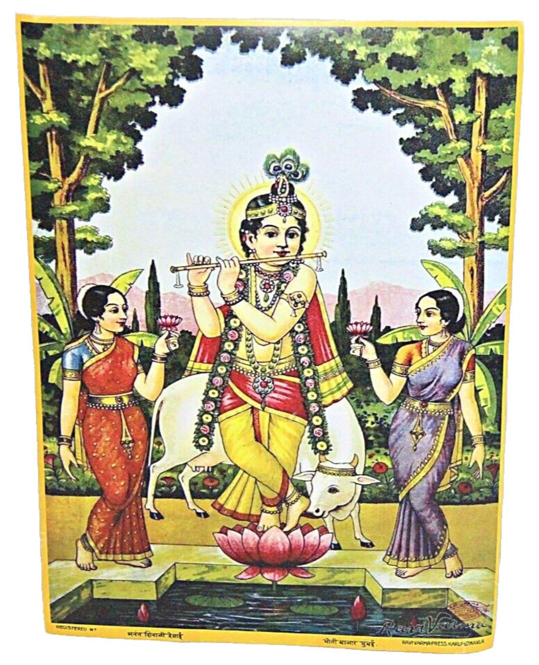 God Raja Rani Indian Mythology Hindu God Raja Ravi Varma Litho Re-print of Venugopal ...