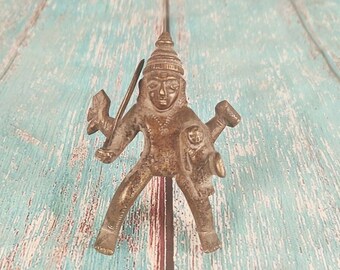 Antike Hindu-Göttinnenstatue aus Messing | Südindische Tempelfigur, spirituelle Dekoration