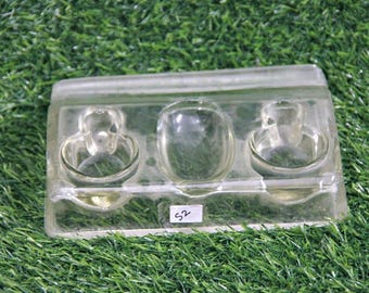 Vintage verzamelobject | Glazen inktpot/pennenhouder, Indiaas glas