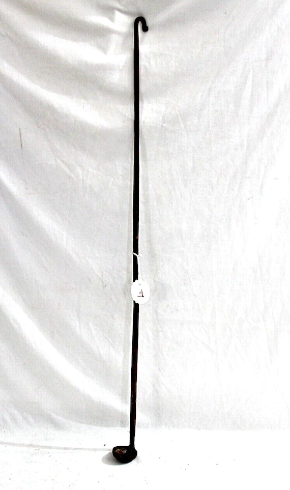 Authentic Vintage Handmade Iron Ladle Spoon Traditional Indian Scoop Dipper, Kitchen Cooking Utensil Rustic Kitchenware Decor for Collectors