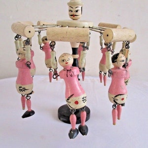 Handmade Wooden Carousel: Vintage Merry-Go-Round Decor