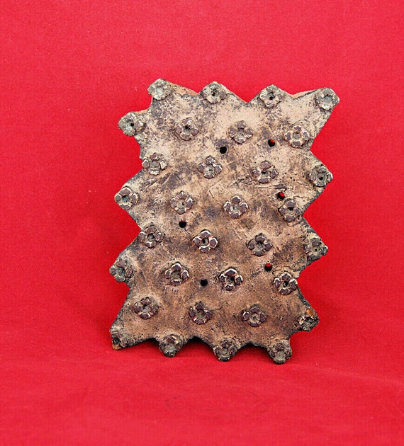 Wooden Hand Carved Block Stamp | Unique Textile Printing Tool | Fine Shape Fabric Stamp | Rare Vintage Carving Pattern Collectible