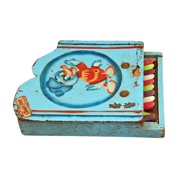 Vintage Handmade Wooden Piano Toy – Rare 11-Key Musical Toy in Working Condition, One Key Needs Restoration – Handcrafted Collectible India