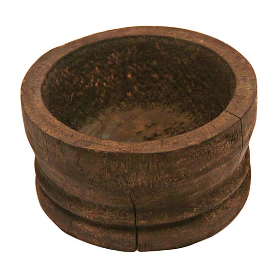 Rare Vintage Old Large Hand-Carved Antique Wooden Eating Bowl Primitive Indian Collectible - Unique Rustic Kitchenware and Decorative Piece