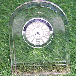 Rare Stunning Vintage Cut Glass Quartz Clock Dome Shape Perfect for Adding Glamour to Your Home Unique Timepiece for Collectors and Lovers