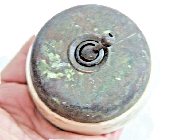 15A Jumbo Vintage Brass & Ceramic Light Switch Retro Style Electric Decor Handmade Vitreous Old Home Decor Unique Nostalgic Piece