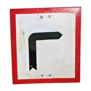 Panneau de déviation routier vintage à collectionner – Panneau de signalisation antique en porcelaine émaillée | Pièce de décoration rétro unique pour un style industriel ou rupestre