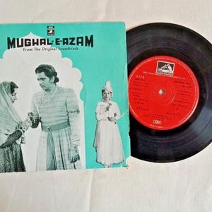 Vintage Bollywood 45 toerenplaat, Mughal E Azam EP, retro vinyl decoratie