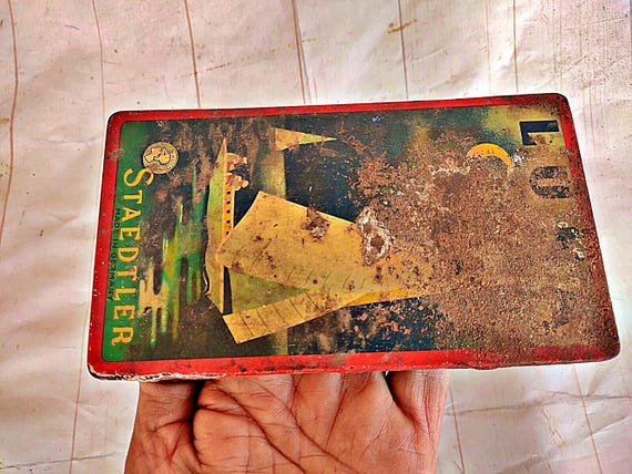 Vintage Luna Staedtler Mathematical Instruments Tin Box Made in Germany, Rare Collectible Student Geometry Set, Classic Gift for Enthusiasts