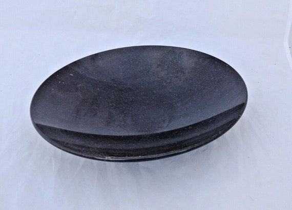 Handcrafted Vintage Black Stone Fruit Bowl | Rustic Decorative Collectible from India | Elegant Fresh Fruit Keeping Bowl Art